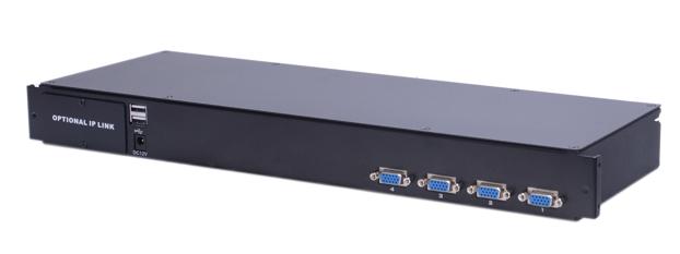 AS-9104ULD (Dual-Rail, 19” VGA LCD KVM Switch in 4 Ports)