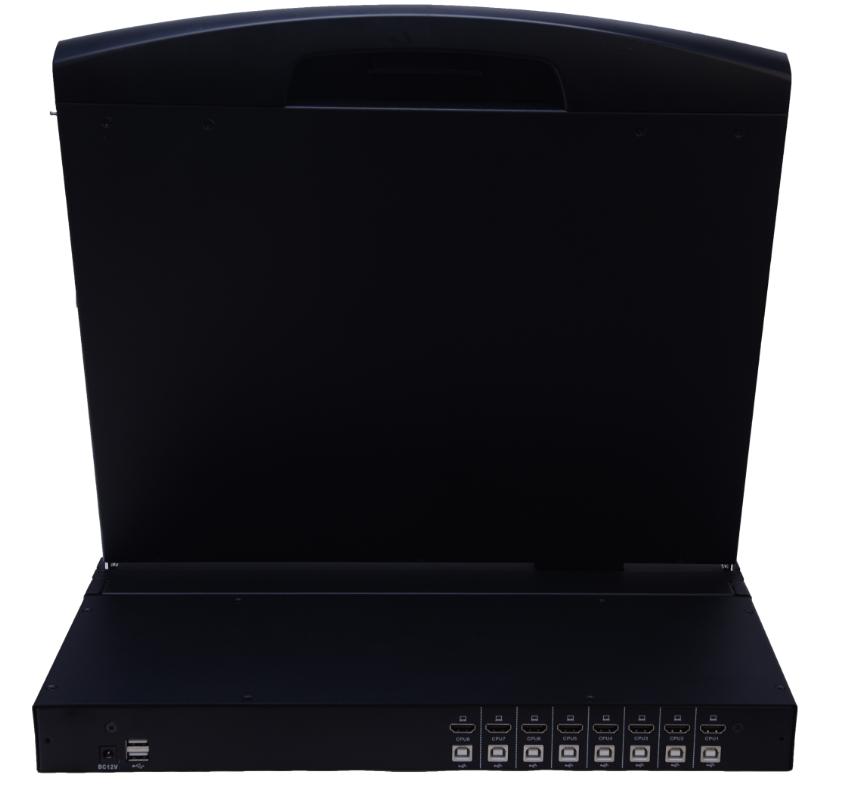 AS-9108HLS (Single Rail, 8Ports 19” HDMI LCD KVM Switch,1366x768)