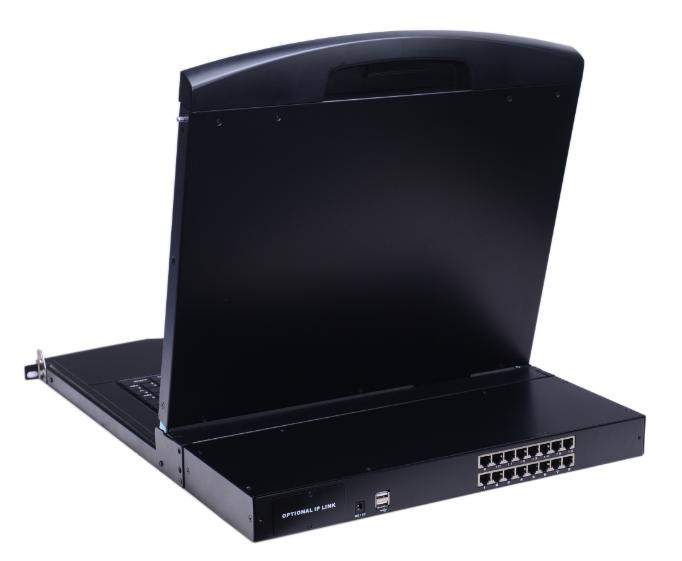 AS-7116TLS  (Single Rail, Cat5 Series 17” LCD KVM Switch)