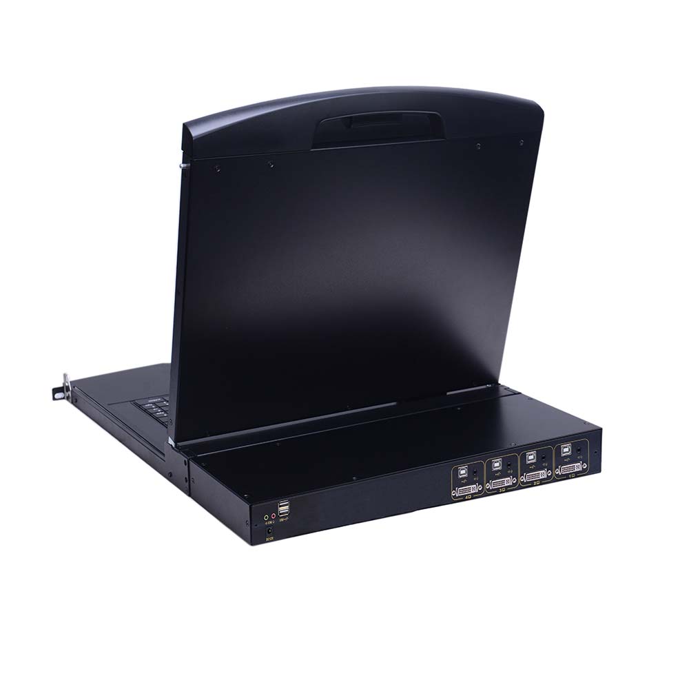 AS-7104DLS (Single Rail, 17” DVI LCD KVM Switch)